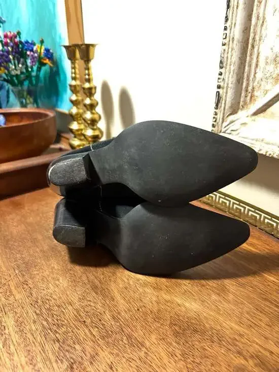 Wilsons Leather Black Suede Tall Western Cowboy Boots with Contrast Stitching - Picture 8 of 11